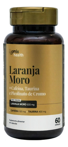 Laranja Moro + Cafeína + Taurina + Picol De Cromo 60caps Sabor Sem Sabor