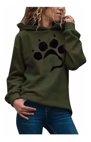 Latinday Sudadera Capucha Para Dama Estampado Leopardo