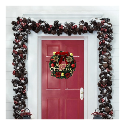 . Lazhu Christmas Wreath Hermoso Adorno Navideño For Puerta