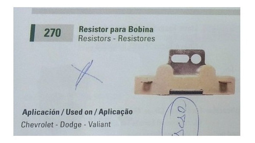 Resistor De Bobina Chevrolet-dodge-valiant Dze 270