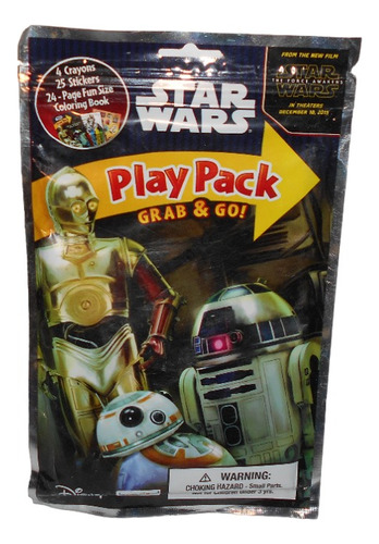 Libro Colorear Star Wars The Force Awakens Play Pack 4x$299