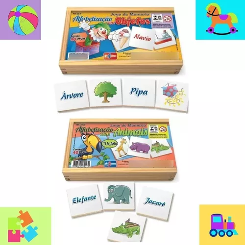 Jogo da Memoria Alfabetizacao com Objetos (40 pecas) - JottPlay - Compre  brinquedos educativos online