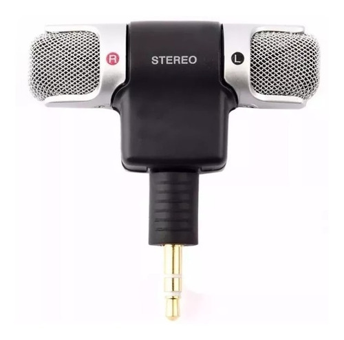 Mini Microfone Stéreo P2 Celular Android iPhone Cor Preto