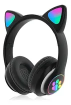 Comprar Audífonos De Gato Bluetooth Audífonos Con Orejas Niña Rgb Color Negro