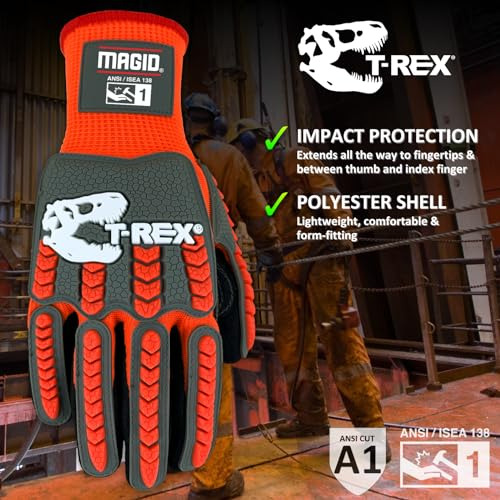 Guantes De Trabajo Resistentes A Impactos Magid T-rex, 1 Par