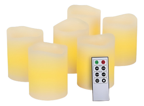 6 X Cera Real Mini Velas Velas Sin Llama Led Pilas Velas Y C