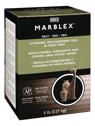 Arcilla Autoendurecible Marblex 5 Libras Gris