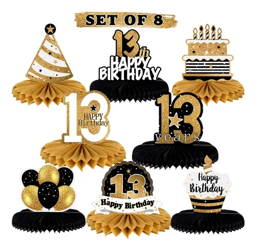comprar Lingteer Mesa De Feliz Cumpleanos Numero 13, Centros De Mesa