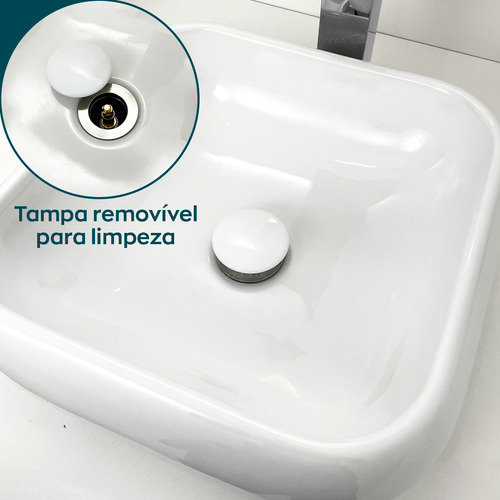 Sifao De Pia Banheiro E Valvula Ceramica 40mm Kit Escoamento Ralo De Pia Click Inteligente 1 1/4 Lavatório E Sifão Cromado Universal De Plástico Dona D.cor