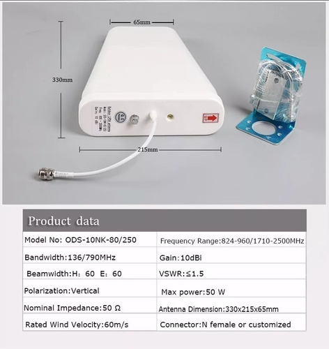 Kit Amplificador Señal Celular Antena Doble Banda 2100mhz 3g