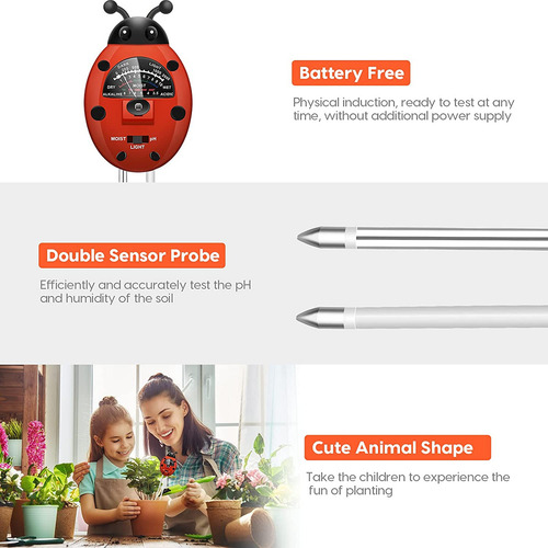 Kit De Analizador De Suelo 3 En 1: Ph, Light & Lady Design