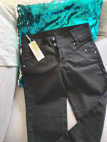 Jeans De Niña, Talla 12, Color Negro, Nuevo