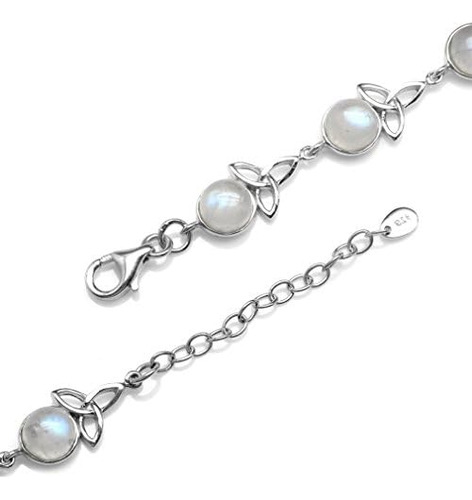 Triqueta Silvershake Natural Moonstone 925 Plata Esterlina