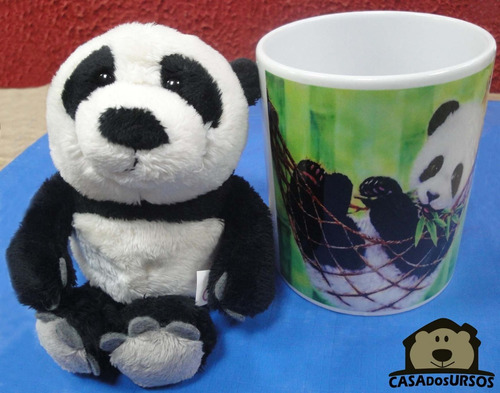 Caneca De Porcelana Urso Panda Presente Amizade Carpe Diem
