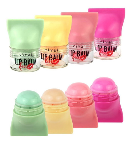 Kit Com 6 Candy Balm Hidratante Labial Colorido Igual Eos