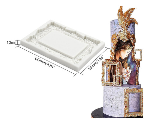 Para Molde De Silicona Para Fondant Con Marco En Relieve