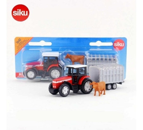 Tractor Massey Ferguson Con Trailer P/ Ganado- Siku Super 16