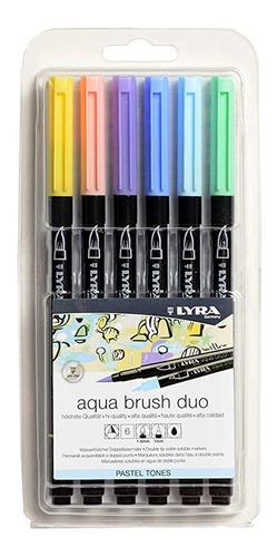 Marcadores Lyra Rembrandt Aqua Brush Duo Tonos Pastel X 6