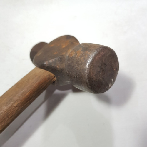 Imagen 7 de 7 de Antiguo Martillo Herrero Bolita Mango Roble Orig Mag 59356