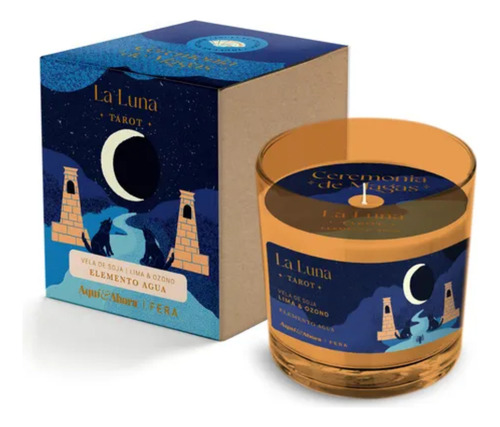 Vela Aromática De Soja Ceremonia De Magas Fera Aquí Y Ahora Elemento Agua La Luna Lima Y Ozono