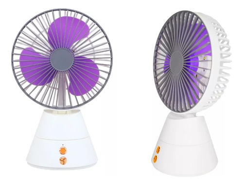 Mini Ventilador Portatil Giratorio Con Luz Led Recargable