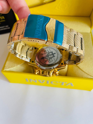 Reloj Invicta Subaqua Dorado Fondo Azul Caballero Full Set
