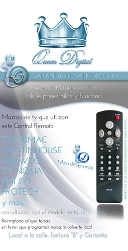 Control Remoto Tv Drean Philco Daewoo Nokia Tonomac R-25c04