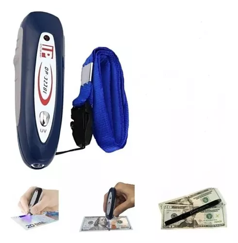  MUNBYN Detector de billetes falsos portátil, 4 orientaciones,  valor añadido, ultra compacto, detección UV MG IR, multimoneda, detector de  dinero falso recargable para tienda, comestibles : Productos de Oficina