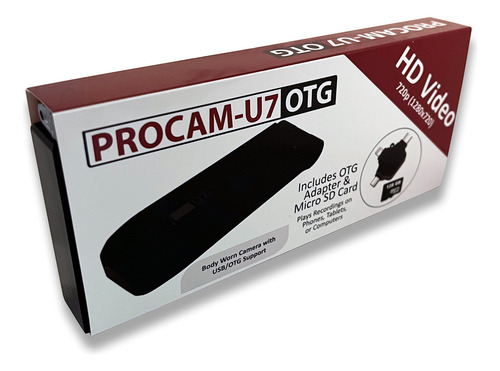 Procam-u7 Otg Hd Videocámara Digital Bodycam Con Tarjeta Mic