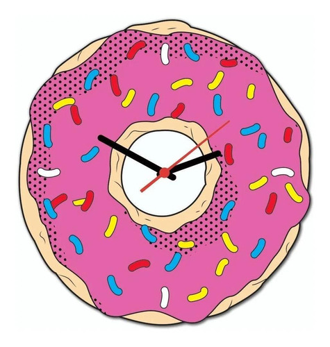 Relógio De Parede  - Donut Rosquinha Rosa