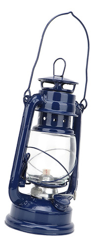 Farol Azul De Queroseno Vintage Con Aceite De Hierro, Decora