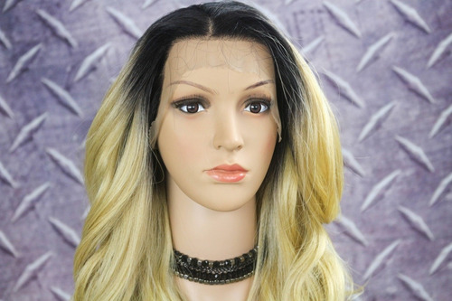 Peruca Lace Front Alemanha Loira Ombré - Wig Up!