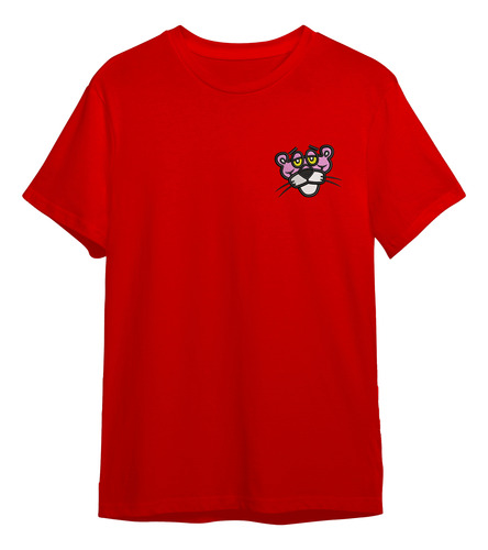 Playera Algodón Bordado Pantera Rosa Rostro Panther Pink