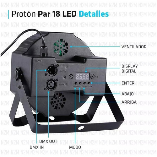 Proton Par 18 Led Rgb Efectos Iluminacion Luces Dj Boliche