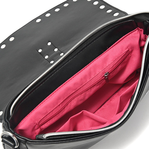 Carteras Bandoleras Mujer Skora Ecocuero Tachas Doble Correa