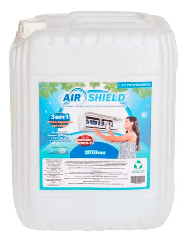 Air Shield Bactericida 20l Galão Limpeza De Ar Condicionado