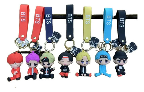 Llaveros Bts Kpop 3d - Paquete De 7 Dorado