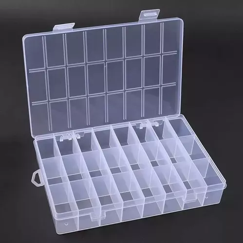 Caja Organizadora Plástica Multipropósito Con Compartimentos Transparente  Liso