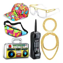 Comprar Paterr 7 Pcs 80s 90s Hip Hop Costume Kit 80s 90s Fanny Pack 