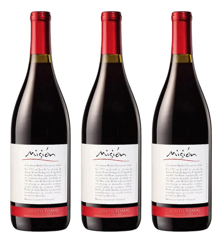 Pack De 3 Vino Tinto Mision Santo Tomas 750 Ml