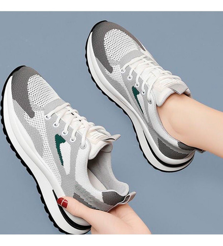 Tenis Mujer Plataforma Moda Urbana Casuales Cómodos Denali Skyrun Tallas 2-6 Mx Dama Deportivo
