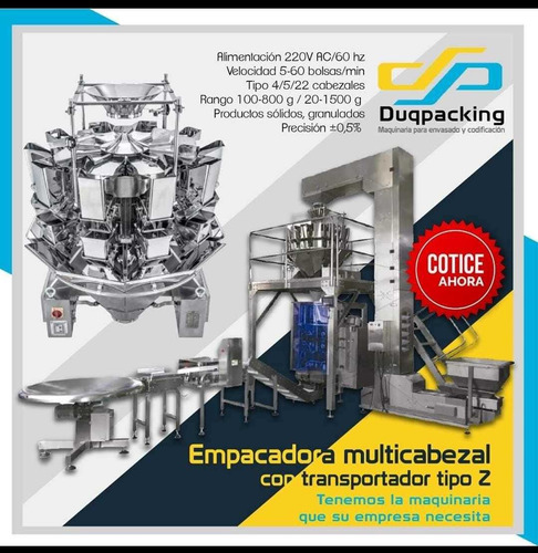 Dosificadora Envasadora De Granos Sólidos Multicabezal