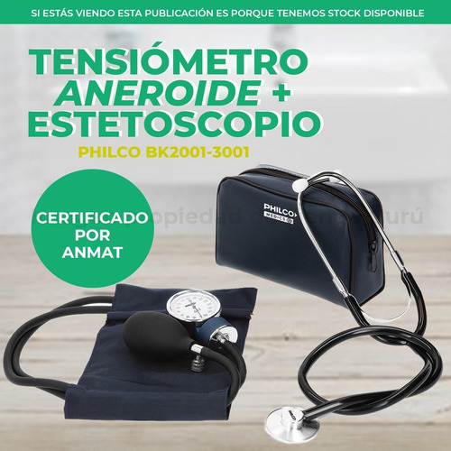 Imagen 2 de 6 de Tensiómetro Aneroide + Estetoscopio Philco Bk2001-3001