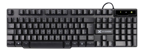 Teclado Gamer Vx Hydra Led Azul 107 Teclas + 12 Multimidia Preto Com Led Azul Português Brasil