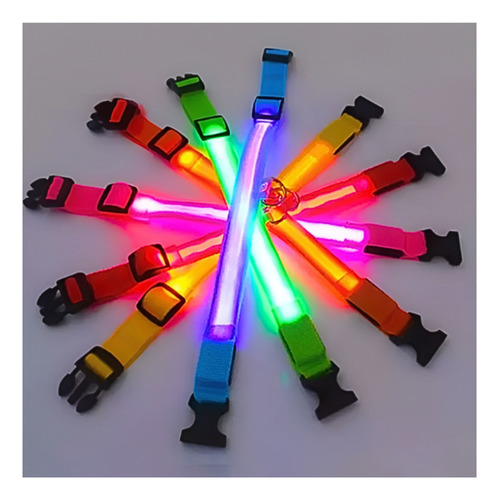 Collar Para Mascota Con Luz De Pila Usb