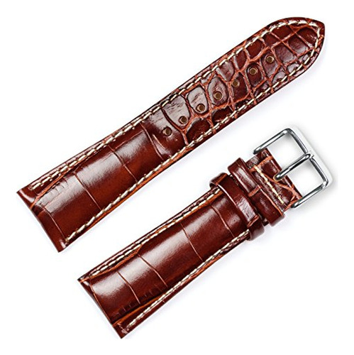 Crocodile Grain Chrono Watch Band (w / Bla B003lagr4e_190324