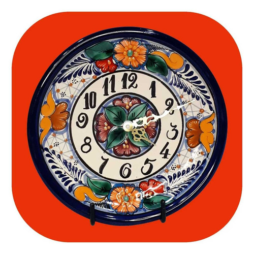 Imagen 2 de 2 de -15% Reloj De Talavera Poblana Redondo 25 Cm Color