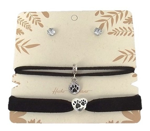 Juego Accesorios Choker Topos Patica Mascota Pet Lovers