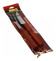 Comprar Set Utensilios Asador Para Parrilla Madera Acero Inoxidable