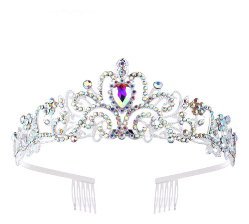 Tiara de casamento nupcial com diamantes de cristal Ab Color